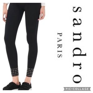 Sandro Plaudy Grommet Leggings 25 Nwt 